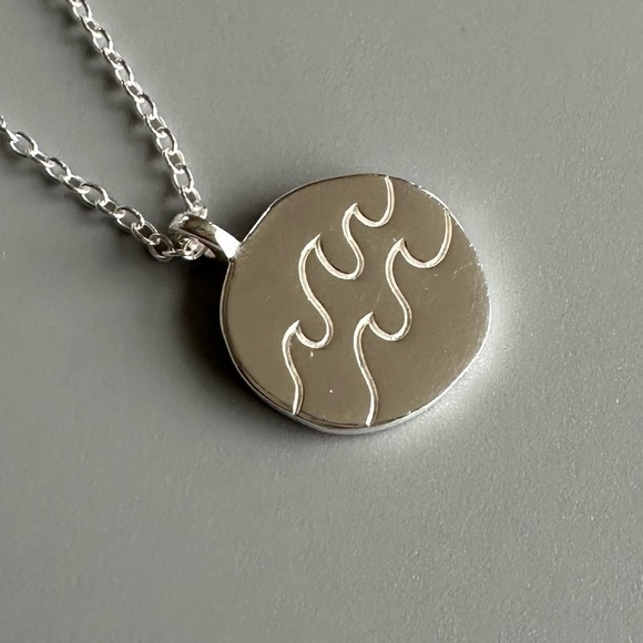 Sterling Silver Sand Dollar and Wave Necklace - Picture 10 of 11